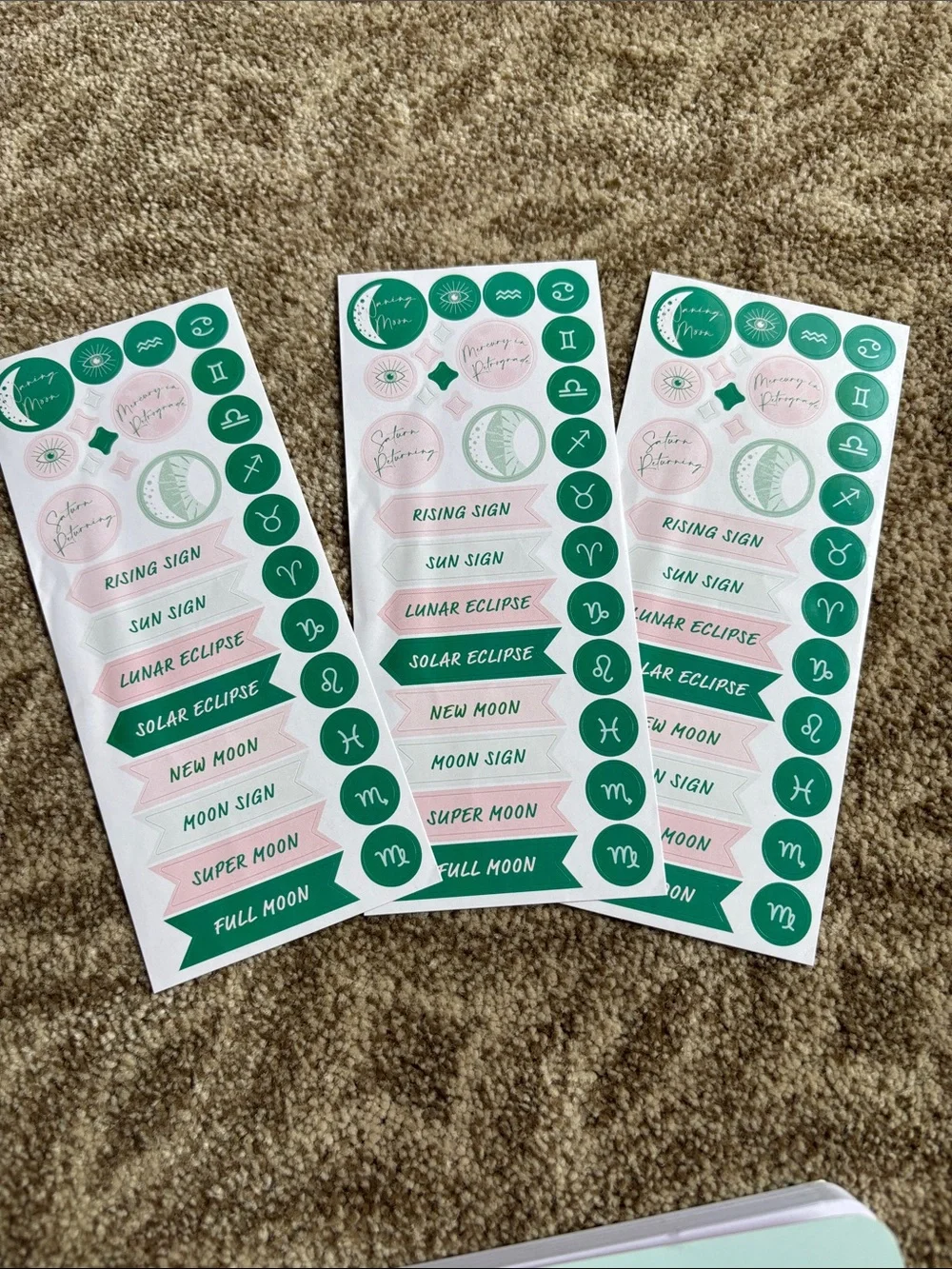 Gemini Mint Notes Notebook – Mint Green Hardcover with stickers